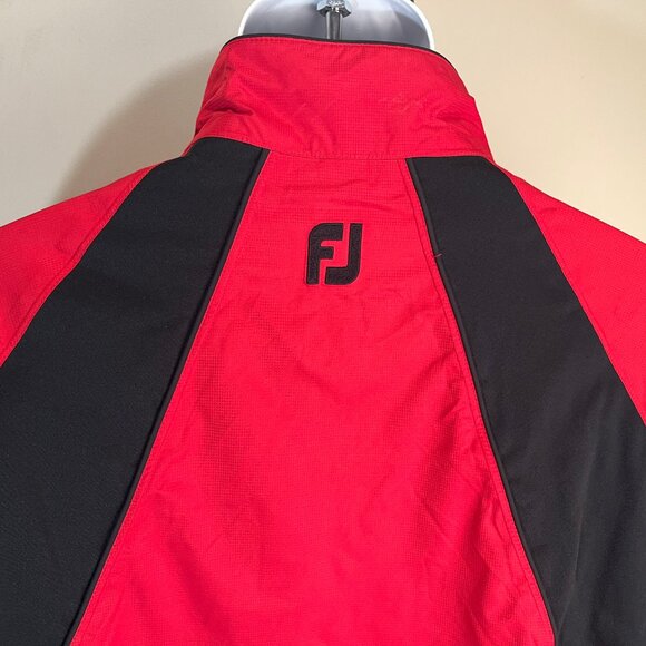FootJoy FJ Men's red wtih black trim short sleeve DryJoys jacket shirt Large L - Picture 1 of 7